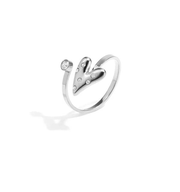 Twist diamant love ring zilver