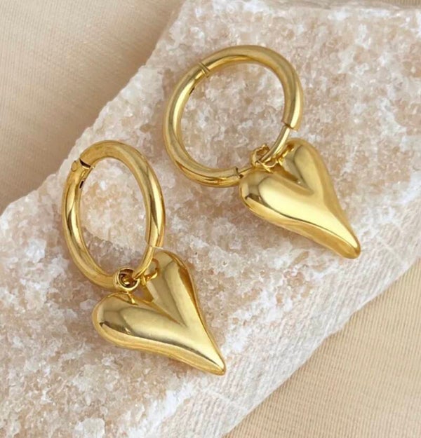 Simple love oorbellen goud