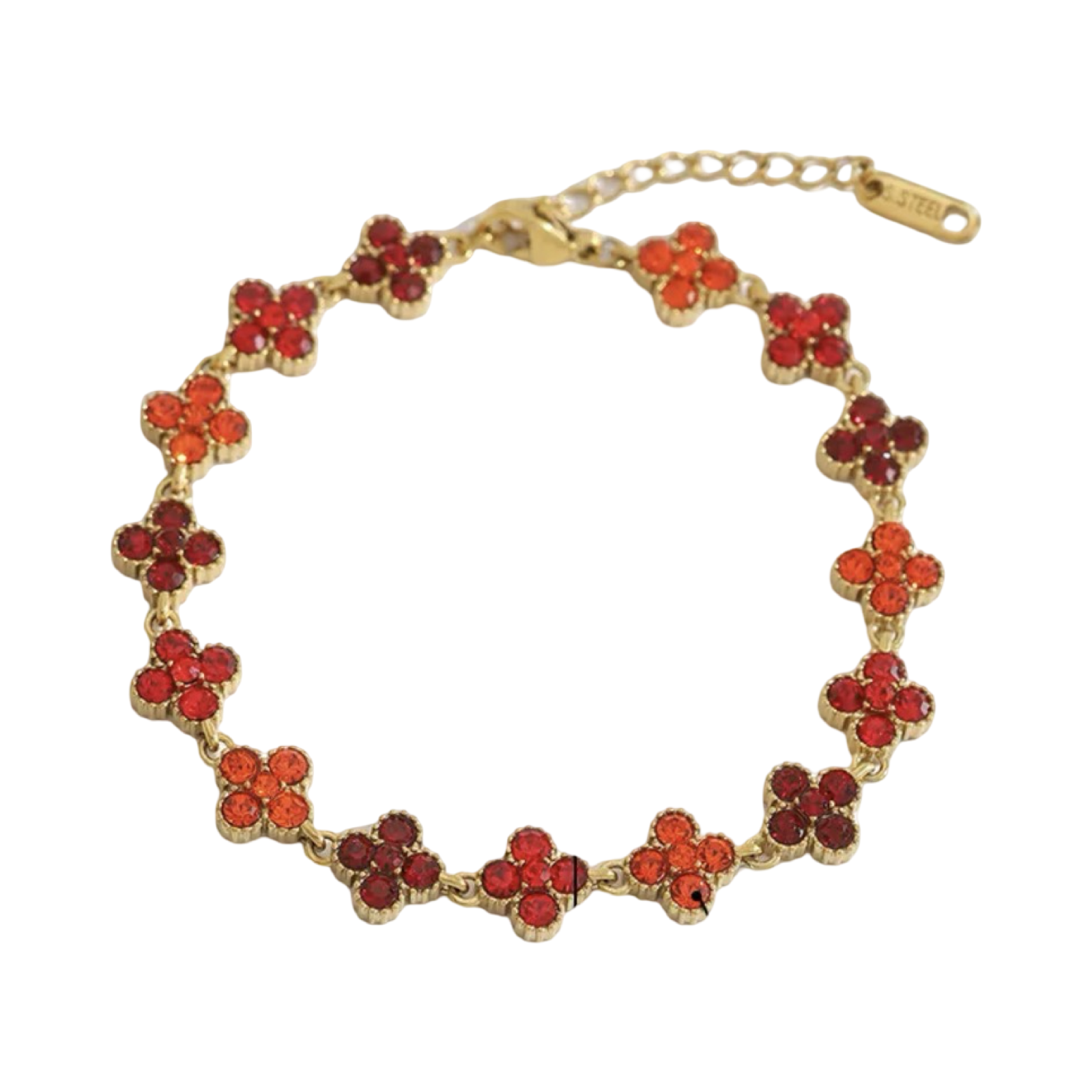 Luxe klaver armband rood