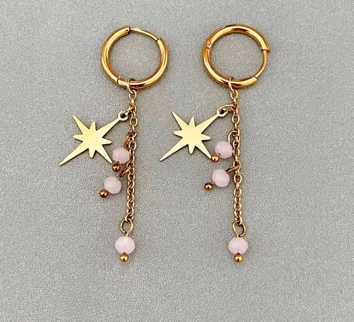 Sweet star oorbellen roze
