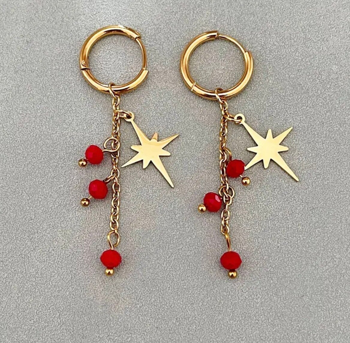 Sweet star oorbellen rood