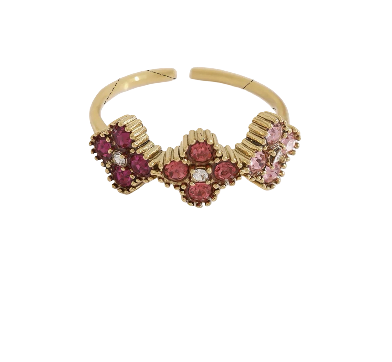 Luxe klaver ring roze