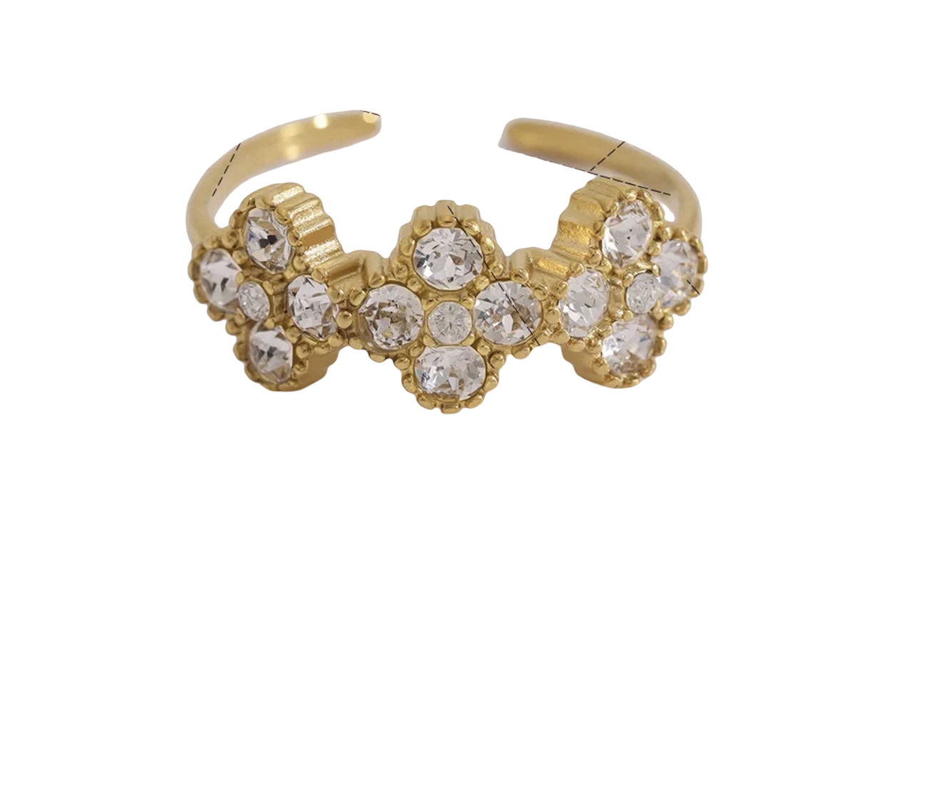 Luxe klaver ring wit