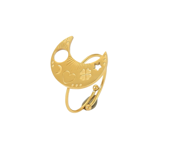 Moon ring goud