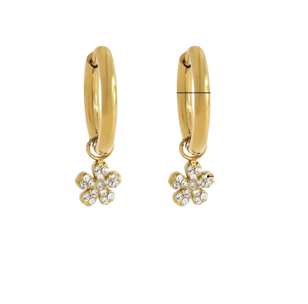 Flower mini diamant oorbeleln