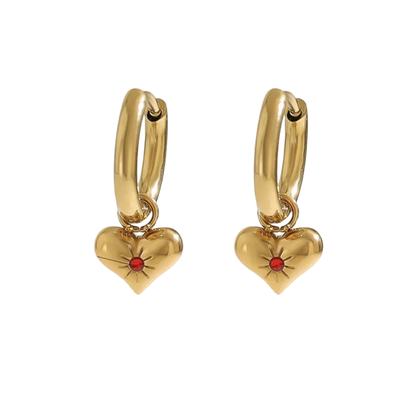 Red love oorbellen