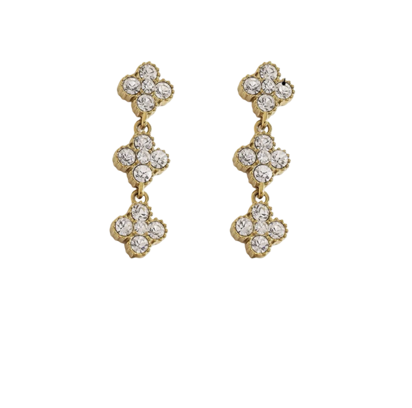 Trippel klaver studs wit