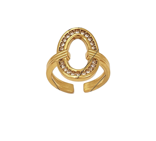 Open diamant cirkel ring