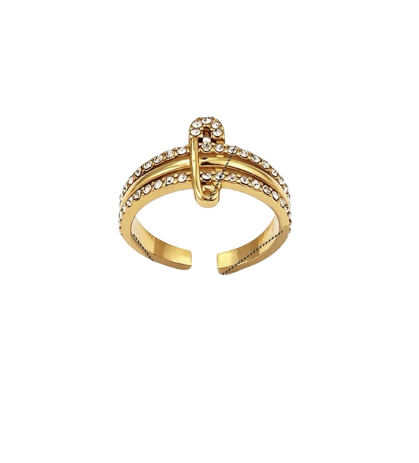 Peperclip ring diamant
