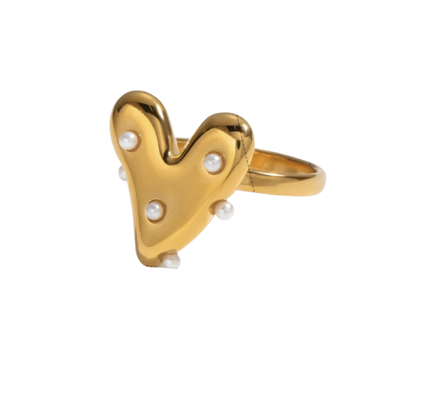 Parel diamant ring