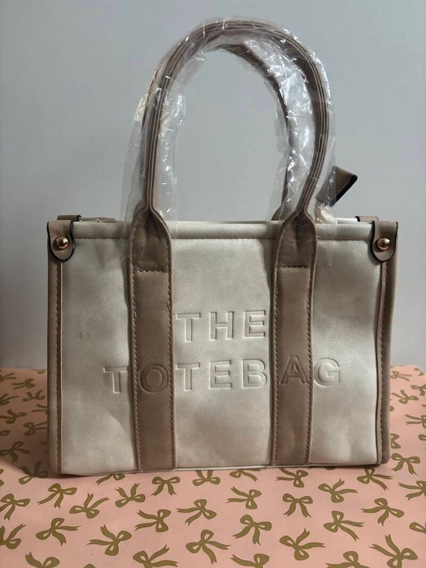 Tote bag wit/bruin