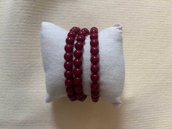 Kralen armband bordeauxrood