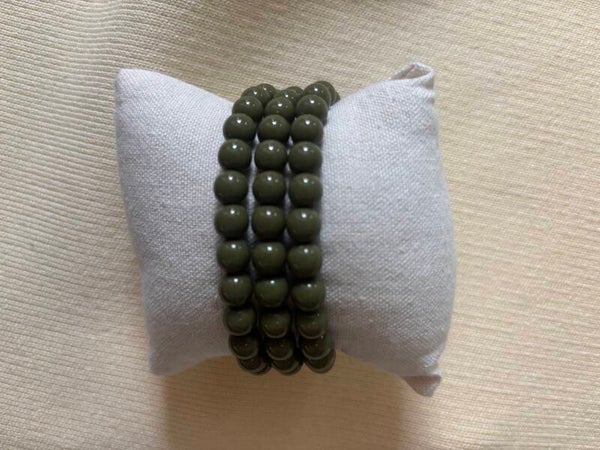 Kralen armband khaki