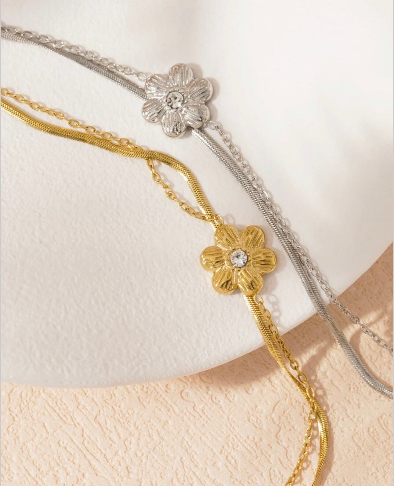 Bloem armband dubbel