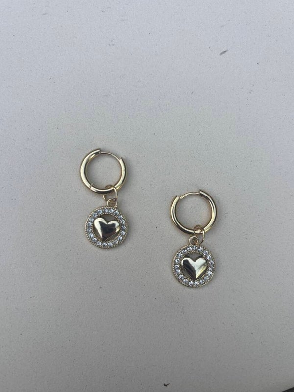 Diamant love oorbellen