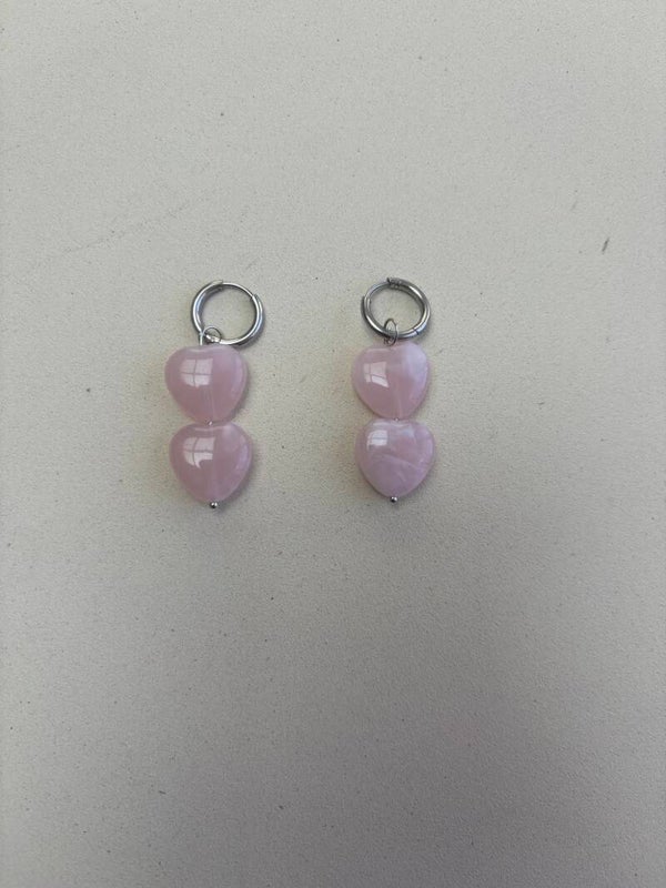 Mollie oorbellen dubbel roze