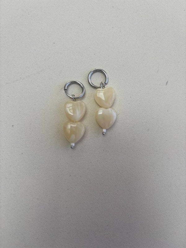 Mollie oorbellen dubbel creme