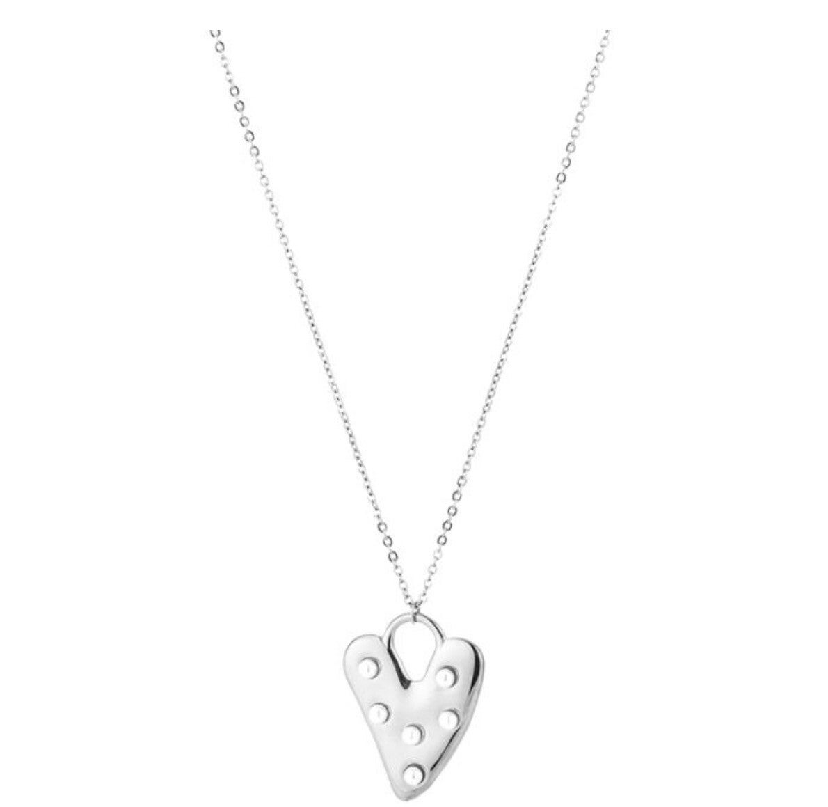 Big parel love ketting zilver