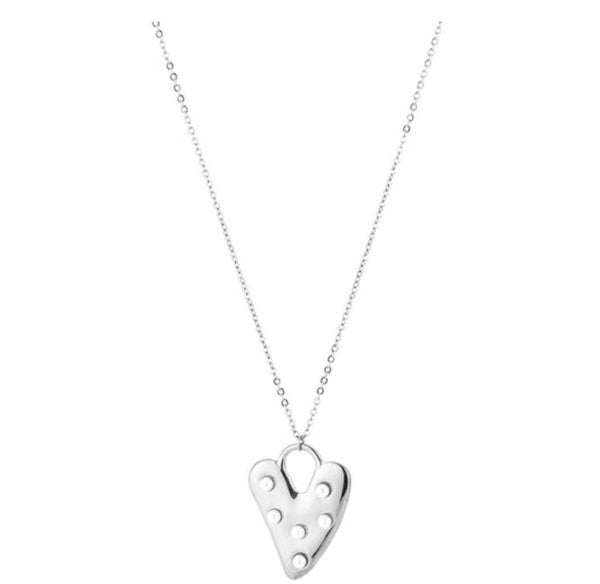 Big parel love ketting zilver