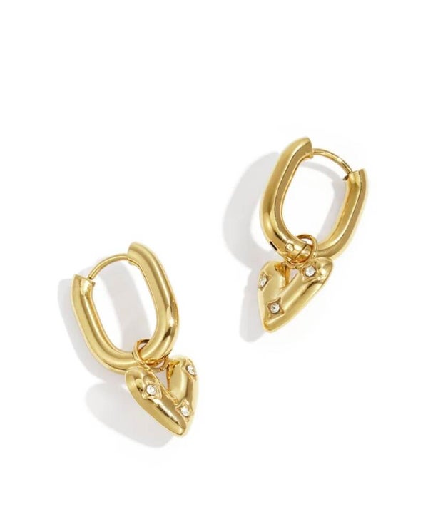 Diamant mini love oorbellen goud