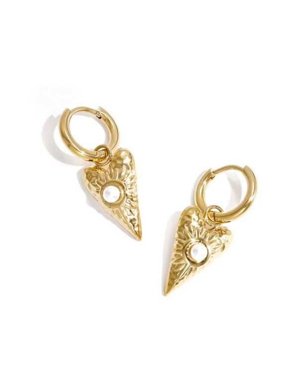 Love hart parel oorbellen goud