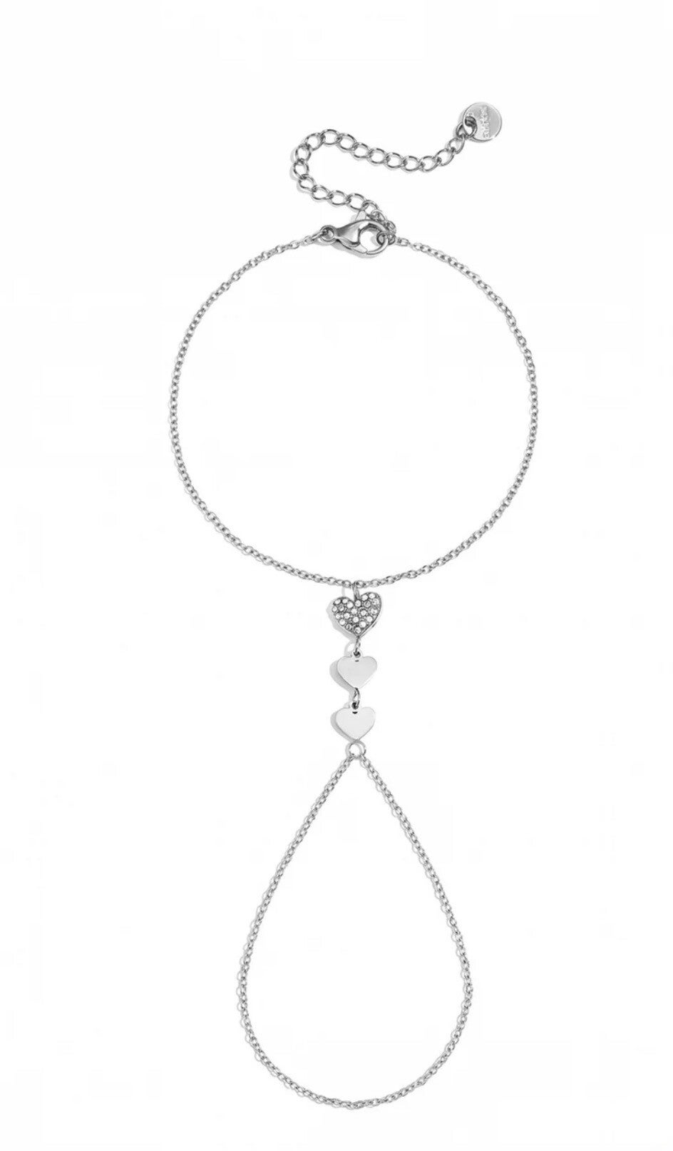 Love hand chain zilver