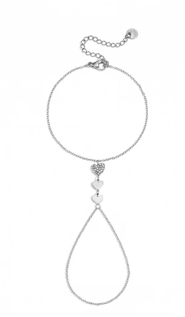 Love hand chain zilver