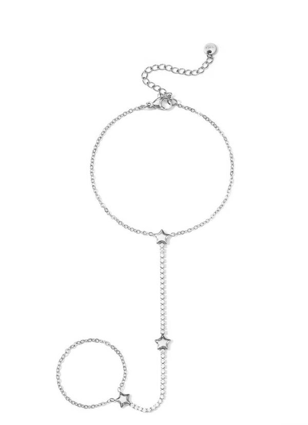 Star hand chain zilver