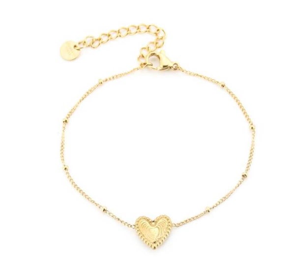 Simple love armband goud