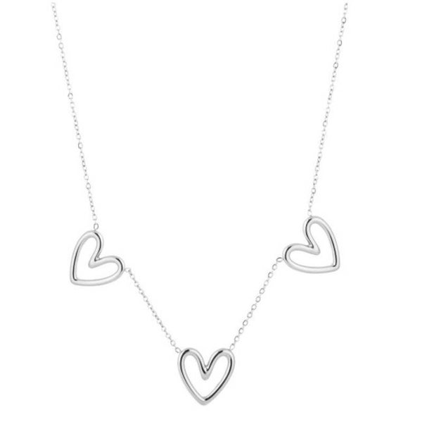 Tripple love me ketting zilver