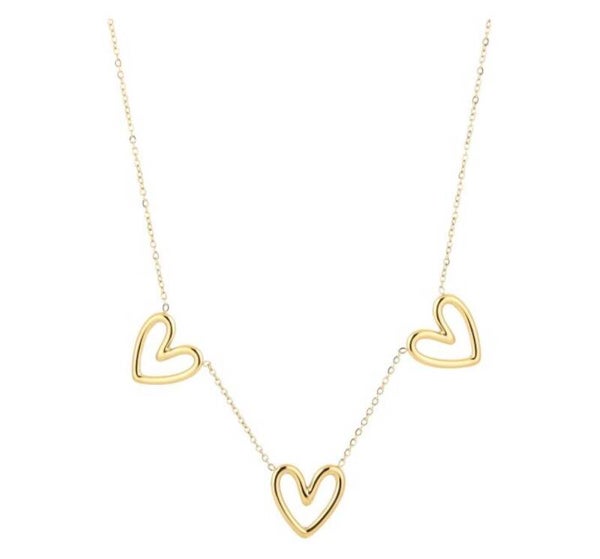 Tripple love ketting goud