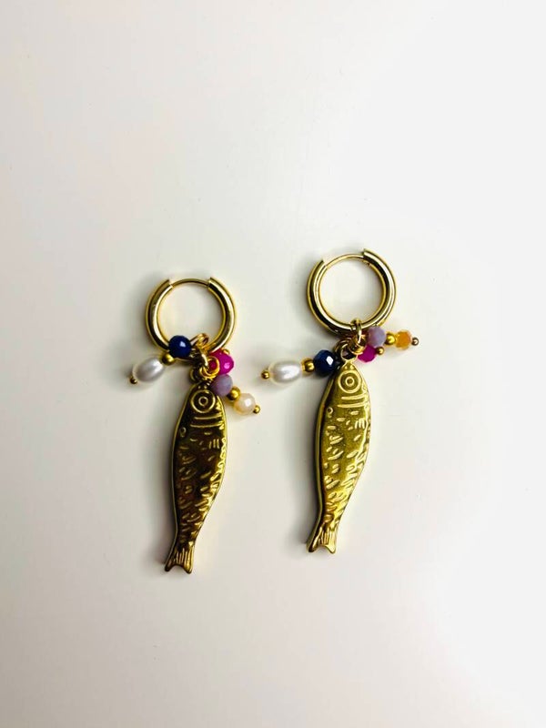 Summer big fish oorbellen