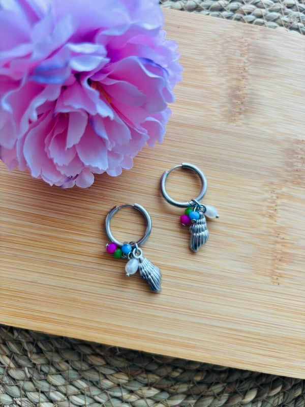 Mini schelp oorbellen