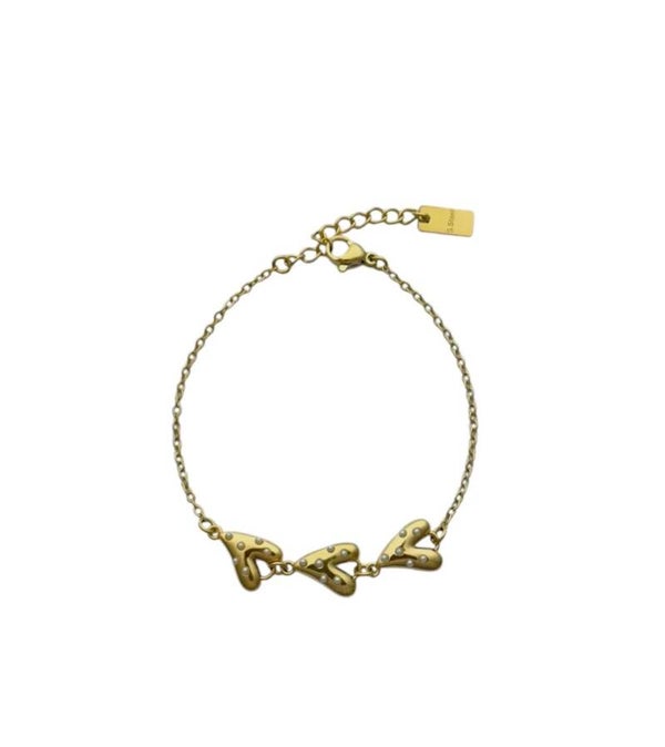 Dubbel parel love armband