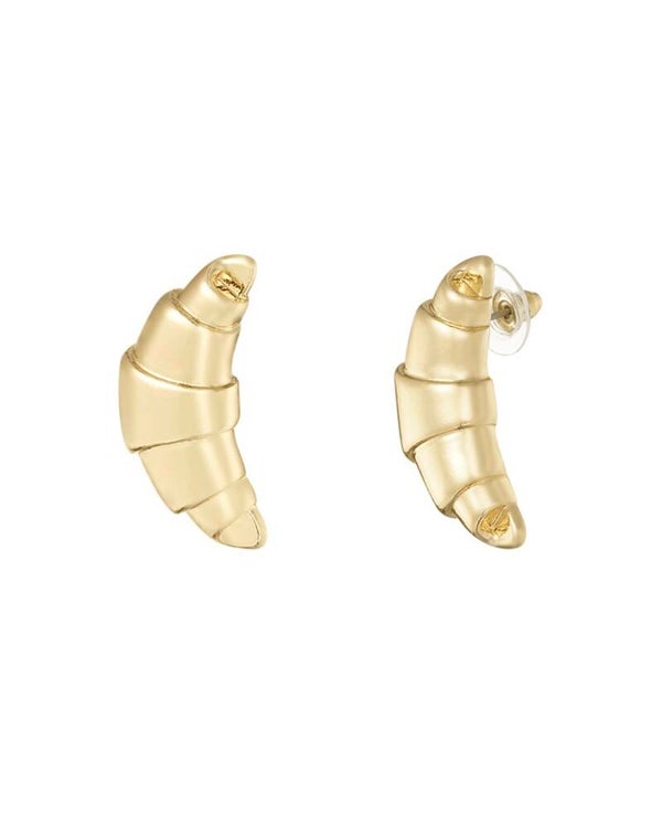Croissant studs goud