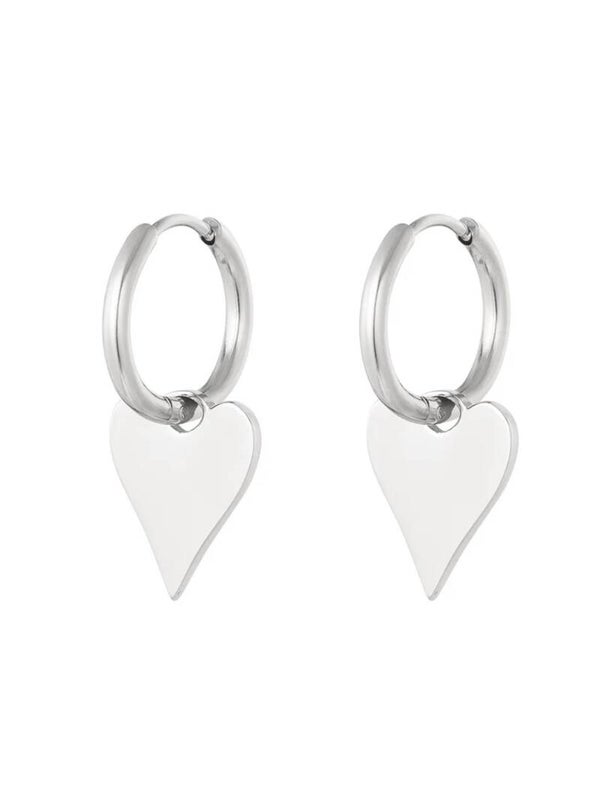 Mini love oorbellen zilver
