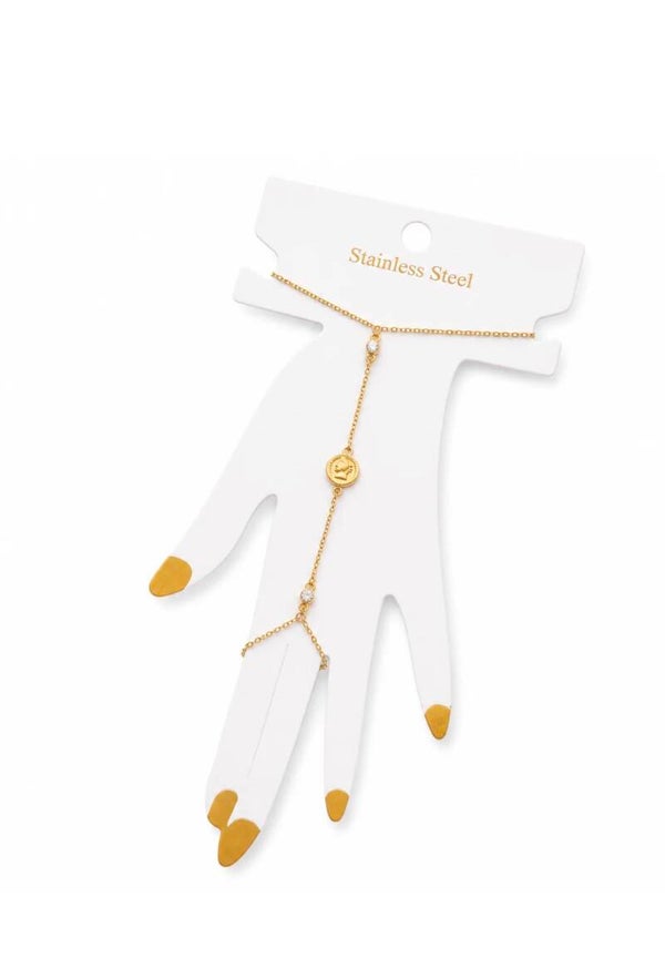 Coin hand chain goud