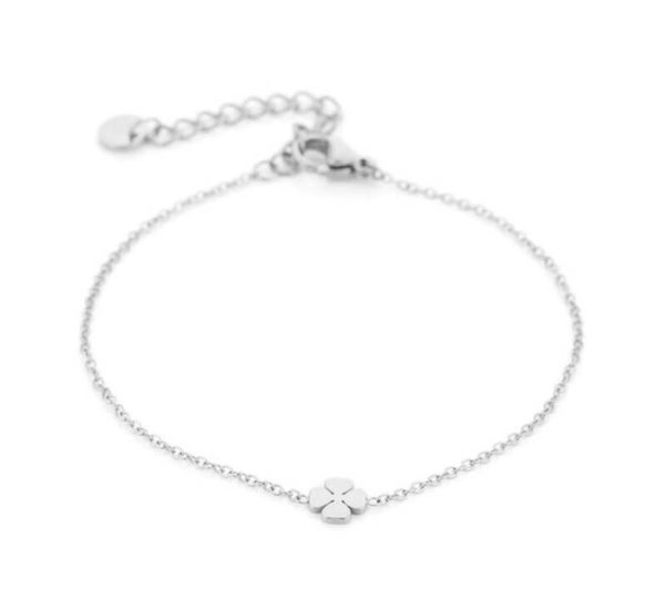 Mini klaver armband zilver