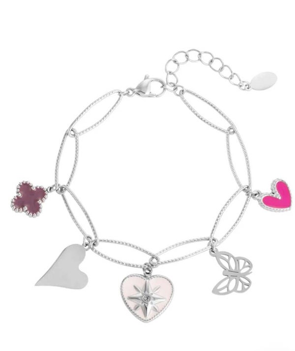 Charm armband lovely zilver