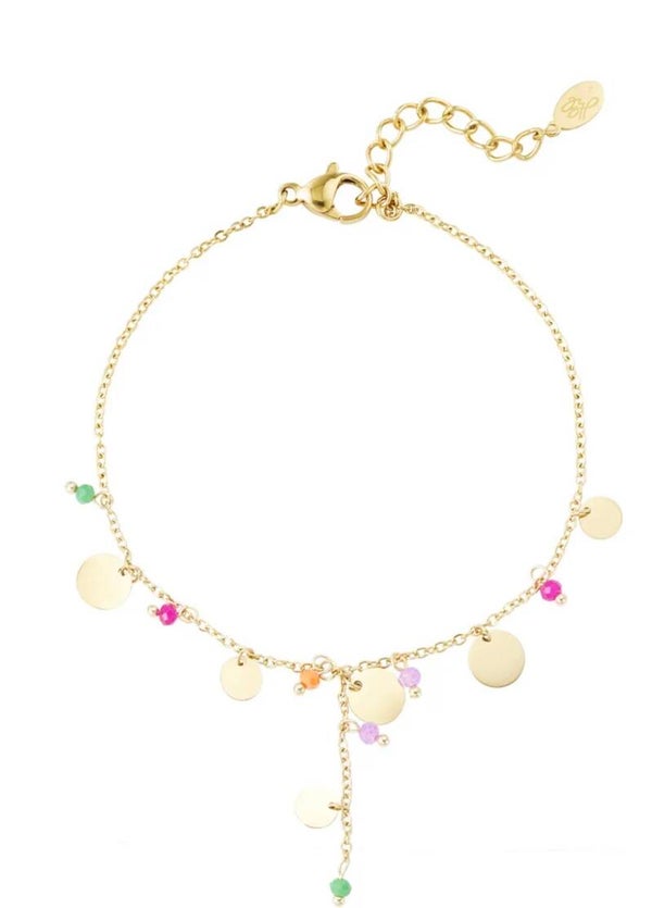 Color summer armband goud
