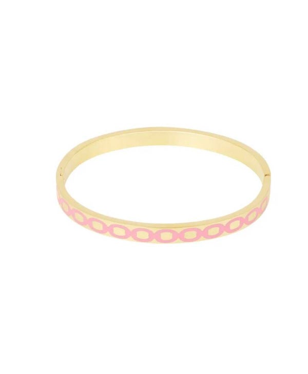 Pink slave bangle goud