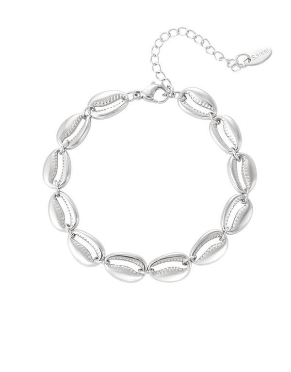 Shell armband zilver