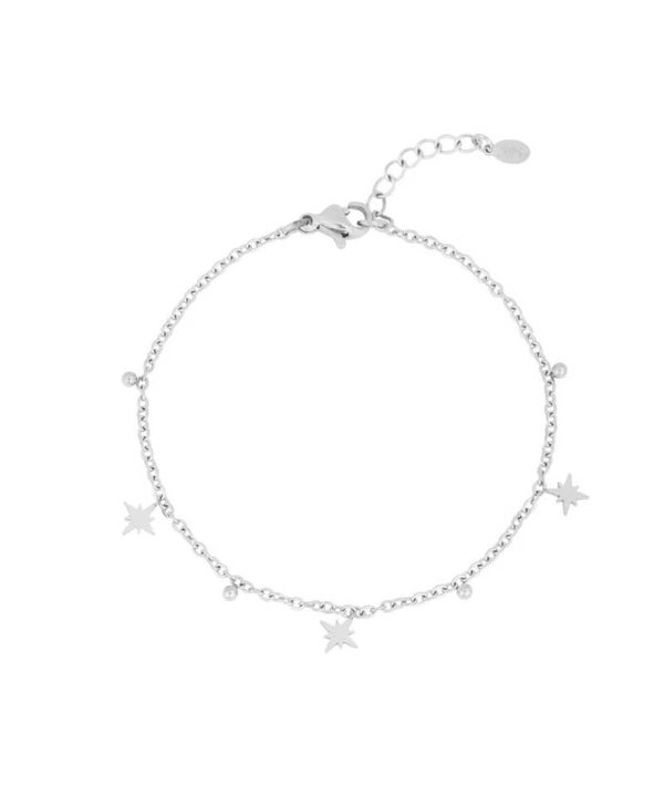 Shining stars armband zilver