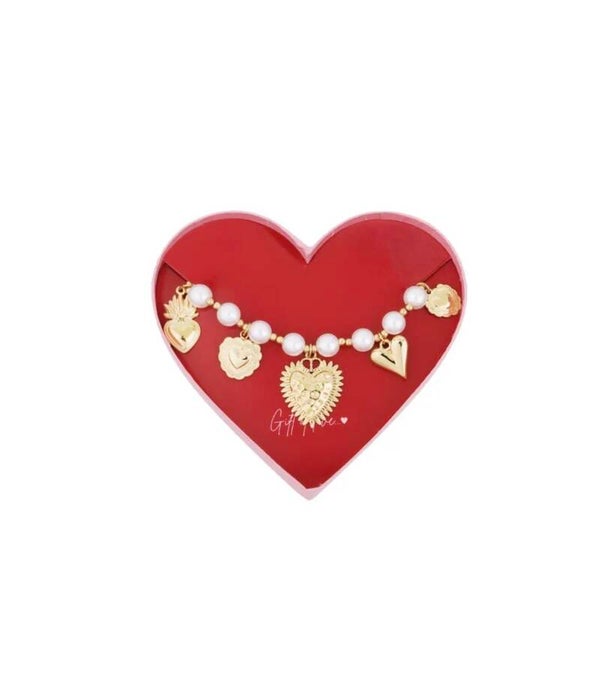 Pearl hearts armband