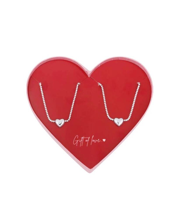 Diamant love gift set armbanden zilver