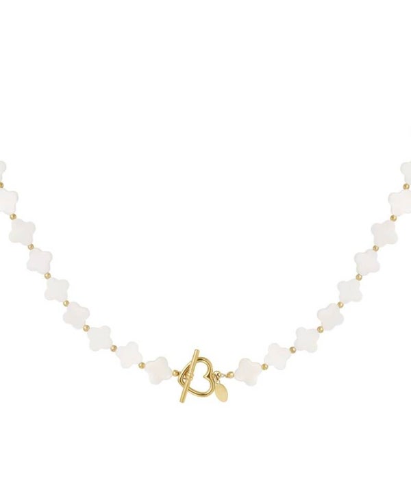 Seashell clovers ketting goud