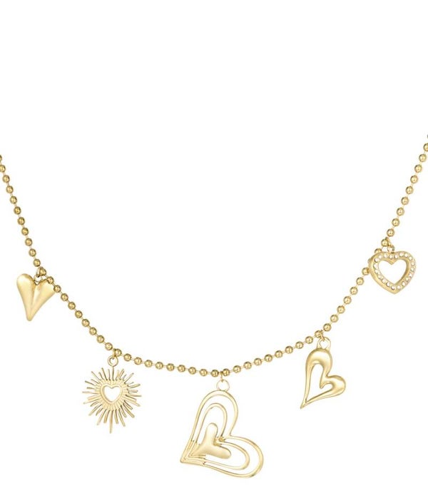 Living hearts ketting goud