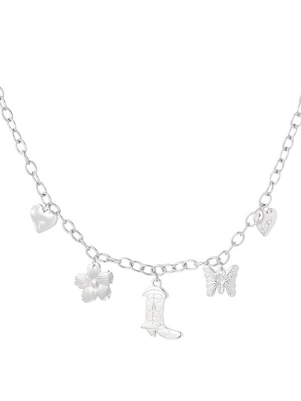 Charm adventure ketting zilver