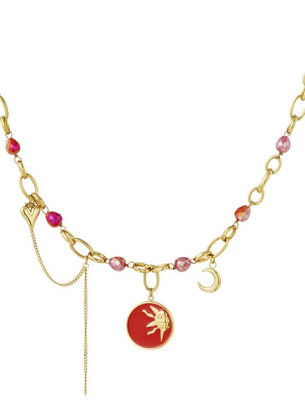 Solar night charm ketting rood