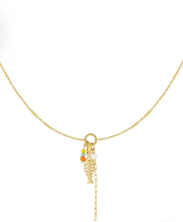 Fish ketting goud